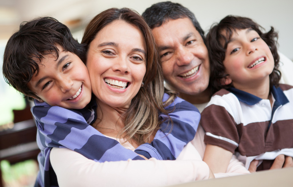 Happy family smiling